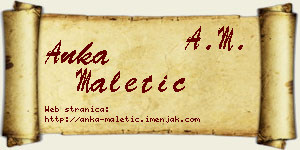 Anka Maletić vizit kartica